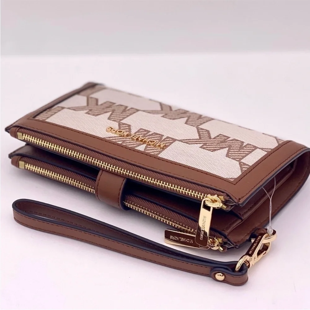 Michael Kors DoubleZip Wristlet Wallet Luggage
